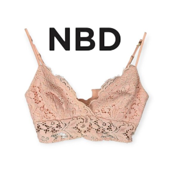 Revolve NBD Peach Lace Bralette Size S - Picture 1 of 9